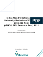 Indira Gandhi National Open University Bachelor of Education Entrance Test (Ignou Bed Entrance Test) 2022