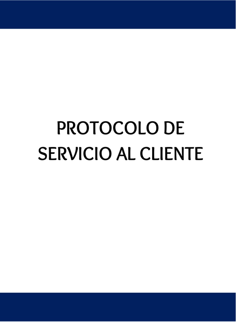 Protocolo de Servicio al Cliente PREINSERV | PDF | Servicio al Cliente ...