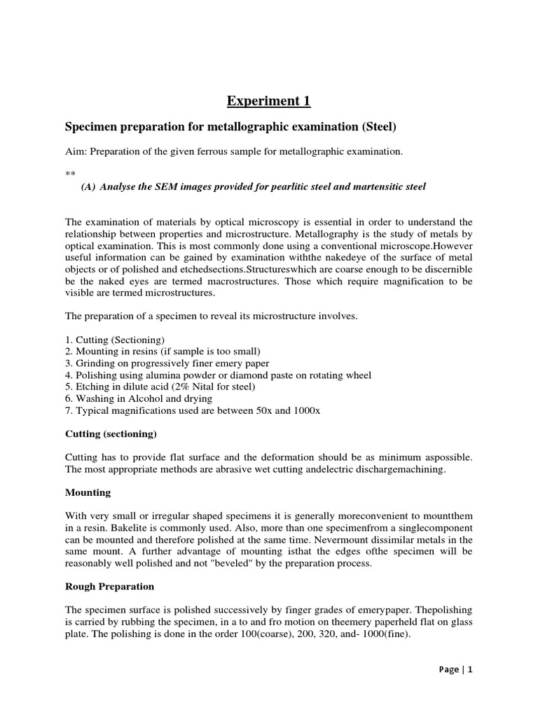 Metallographic Specimen Preparation Guide | PDF | X Ray Crystallography ...
