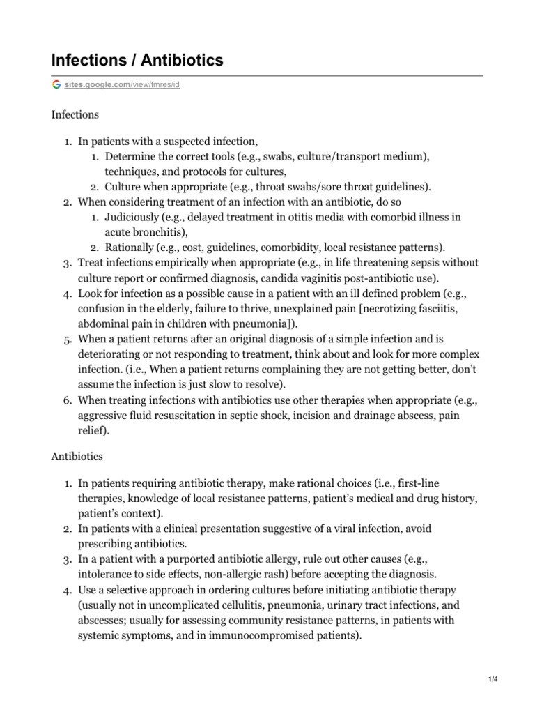 Infection and Antibiotic Guidelines | PDF | Infection | Sepsis