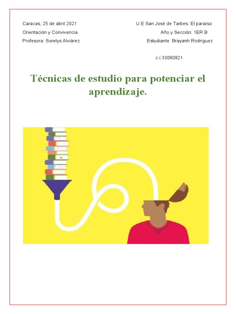 Técnicas de Estudio para Primaria | PDF | Aprendizaje | Memoria