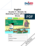 English: Quarter 4 - Module 18: Matching Picture With Its Sight Words