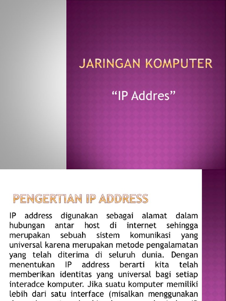 Jaringan Komputer Ip Addres | PDF