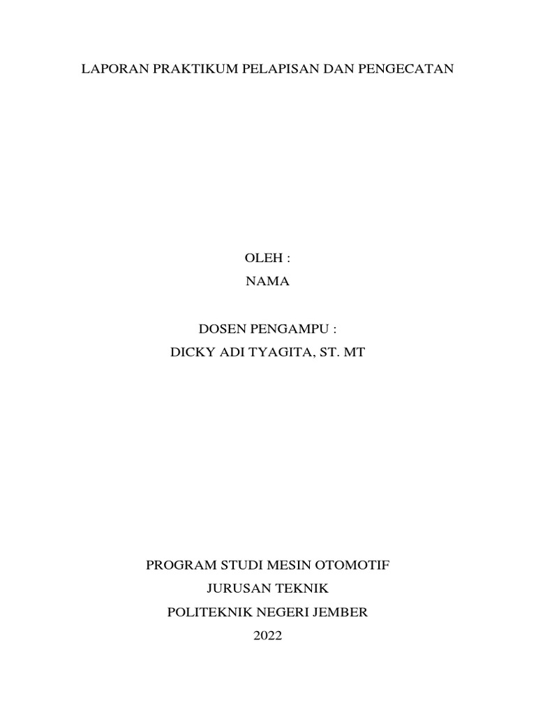 Laporan Praktikum Pelapisan Dan Pengecatan | PDF