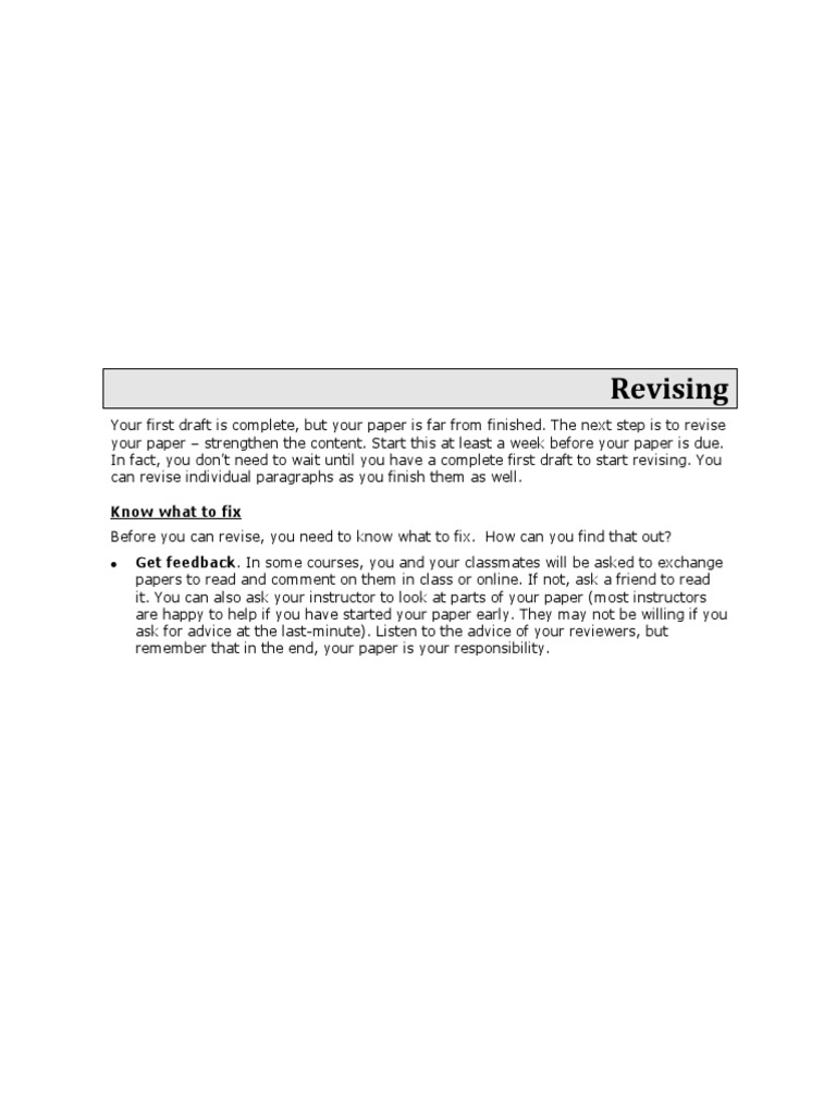 Revising and Proofreading Guide for Students | PDF | Proofreading ...