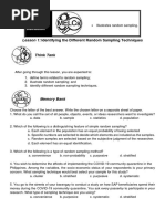 Statistics and Probability Chapter 3 Lesson 1