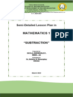 Mathematics 1: Semi-Detailed Lesson Plan in