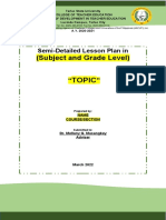 (Subject and Grade Level) : Topic