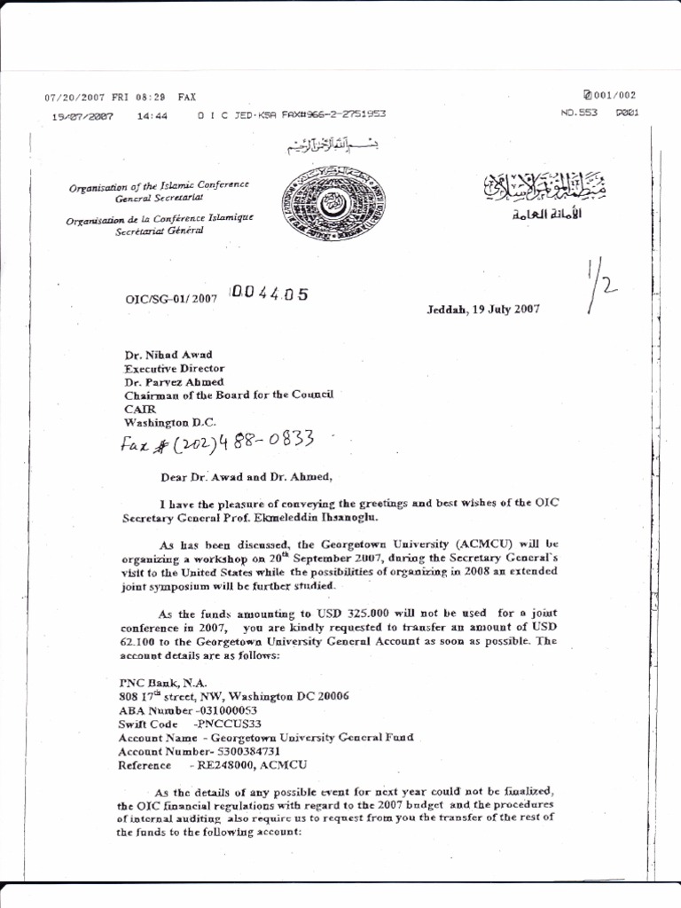 OIC Letter | PDF