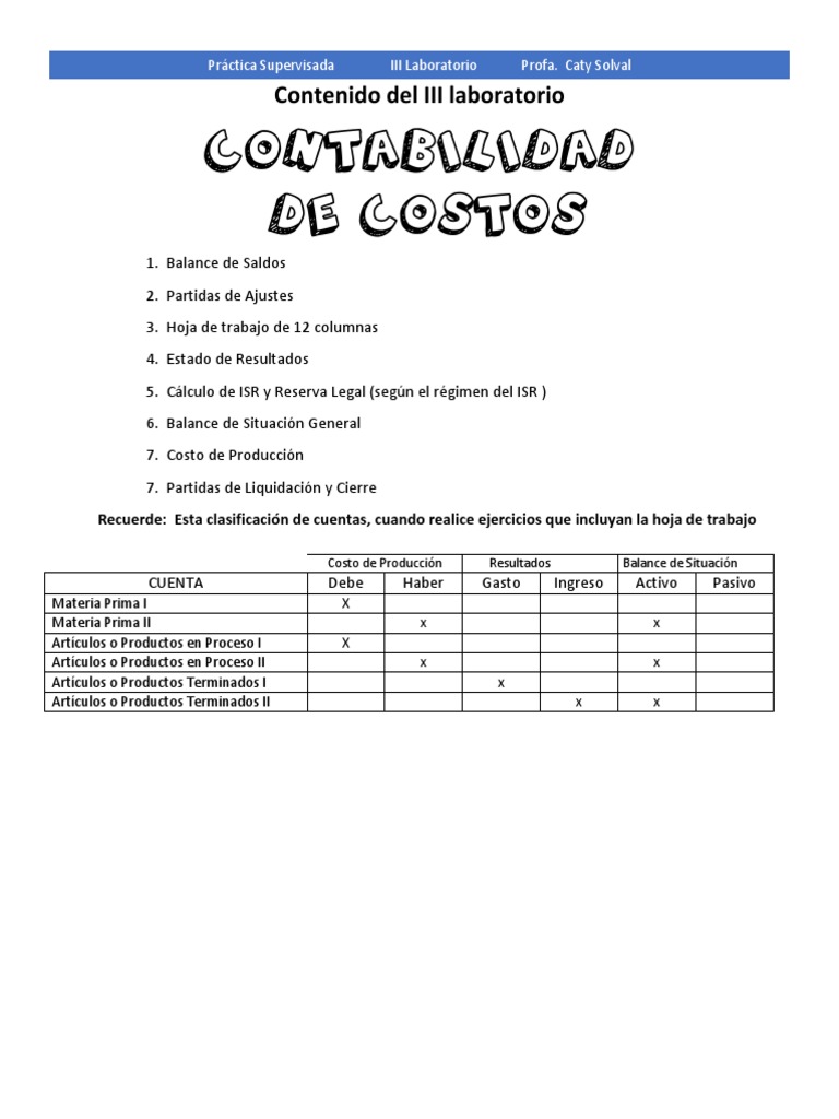 Ejercicios de Contabilidad de Costos | PDF | Contabilidad | Estado de ...