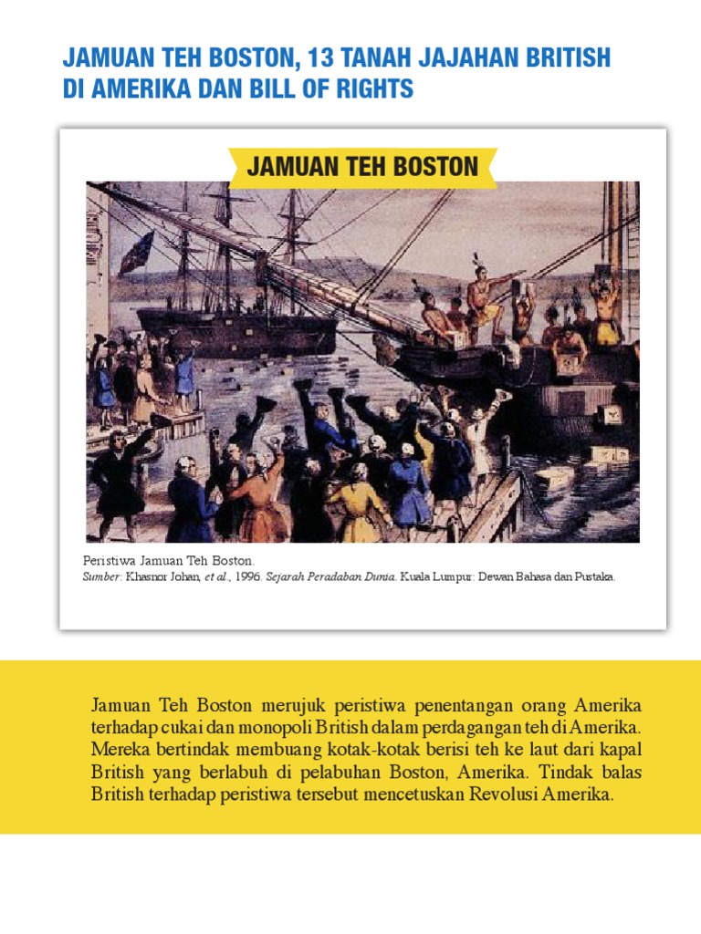 Jamuan Teh Boston, 13 Tanah Jajahan British Di Amerika Dan Bill of ...