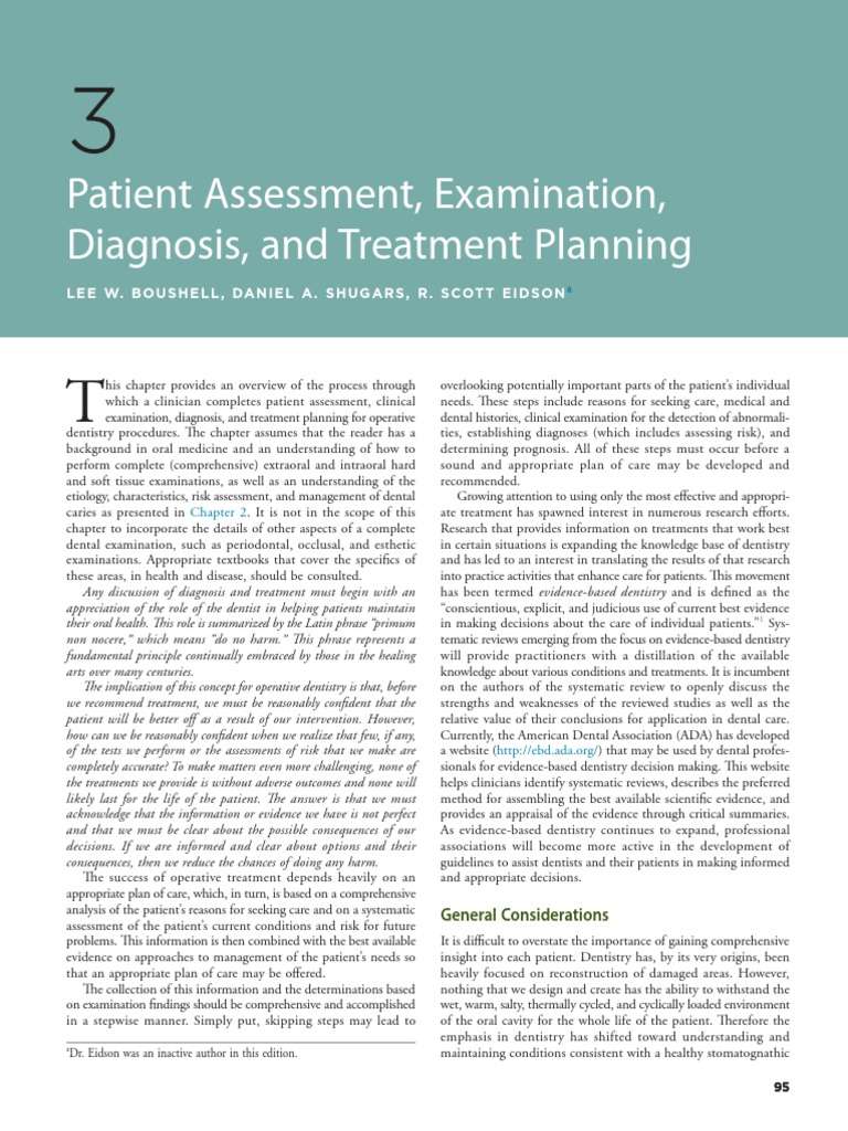Patient Assessment and Treatment Planning | PDF | Tooth Enamel | Dentistry