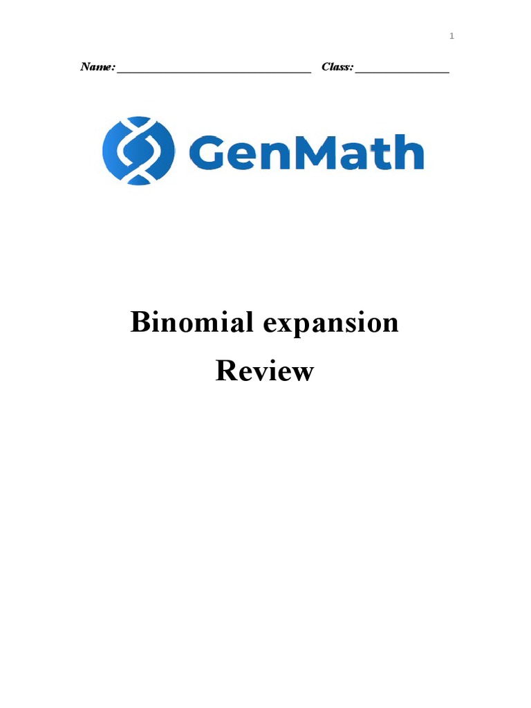 Binomial Expansion Practice Problems | PDF | Mathematics | Mathematical ...