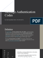 Message Authentication Codes: by Jatin Rajeshbhai Patel (191200116035)