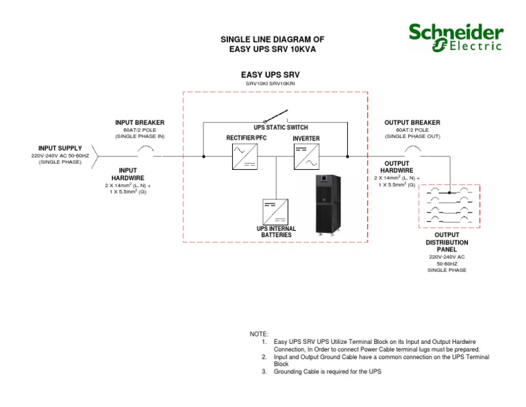 Single Line Diagram for Easy UPS SRV 10KVA | PDF | Power Inverter ...