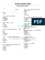 Airline Academy India: English Question Paper