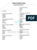 Airline Academy India: English Question Paper