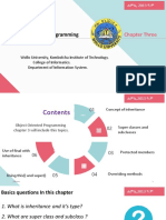 Object Oriented Programming: Chapter Three