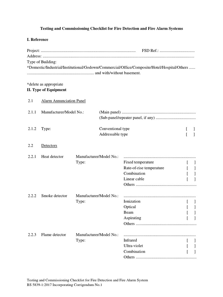 Fire Alarm System Testing Checklist | PDF