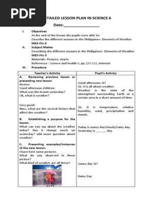 LESSON PLAN IN SCIENCE 6
