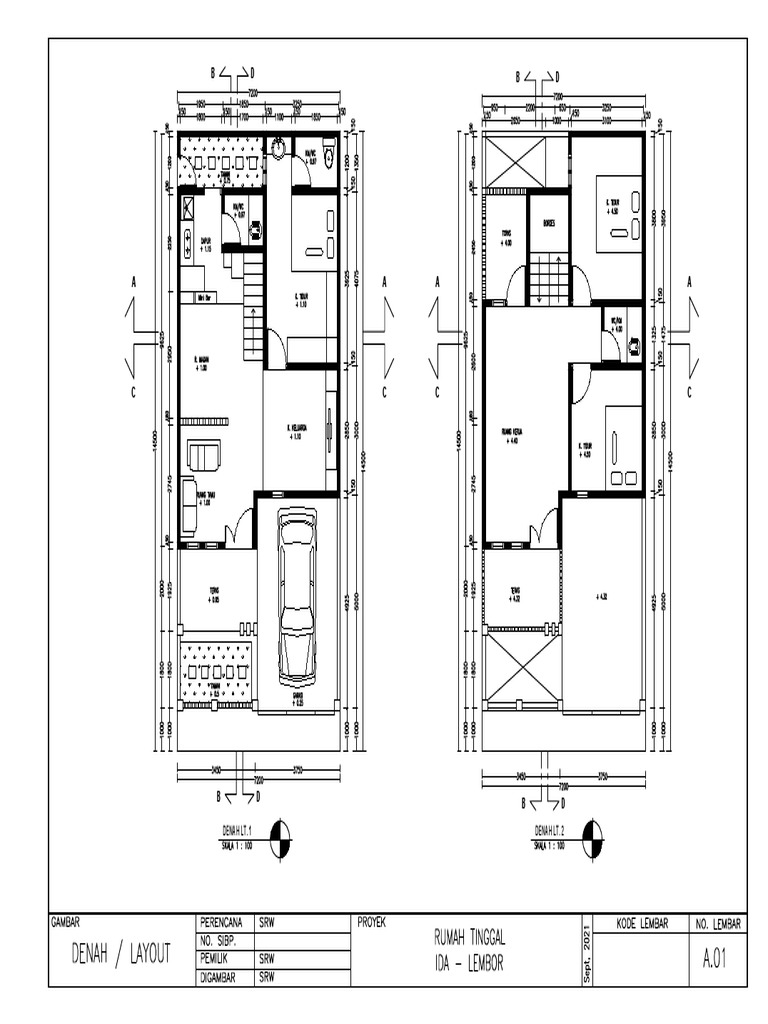 Denah Rumah Ida LT. 1 dan LT. 2 | PDF
