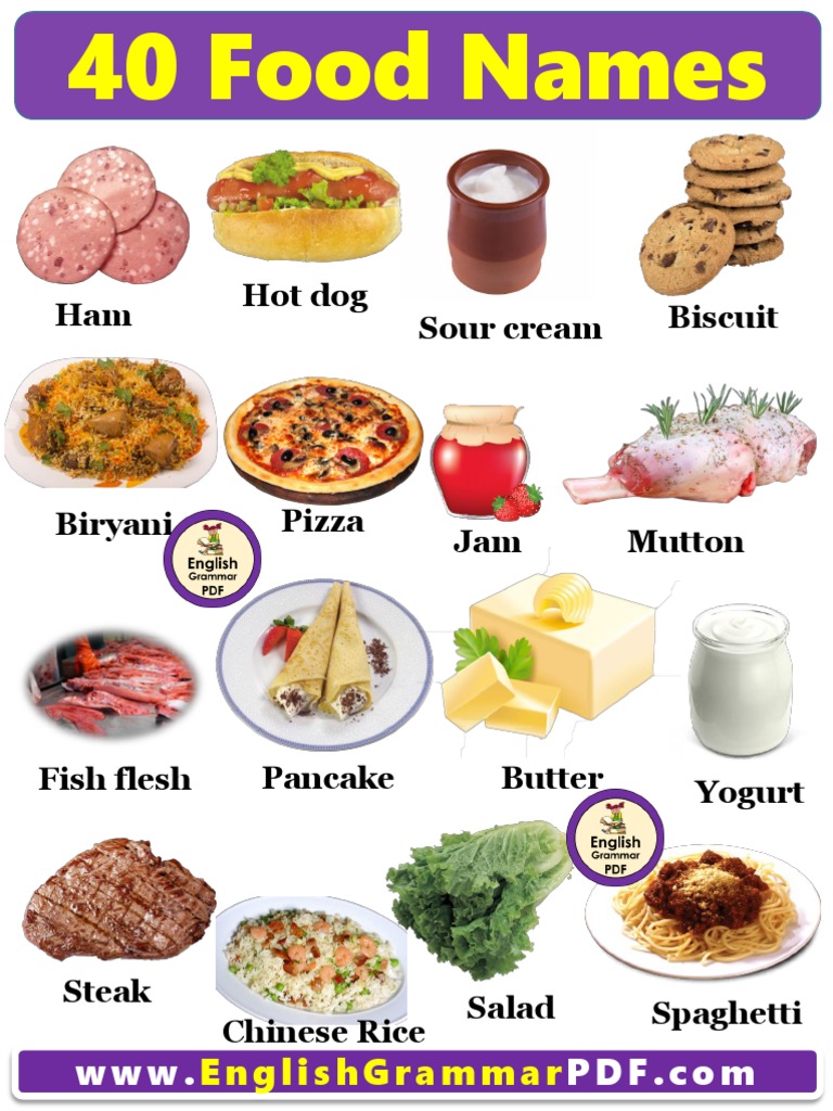 Engl I S Hgrammar: Ham Hot Dog Sour Cream Biscuit | PDF