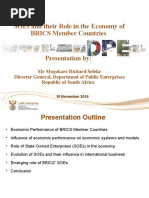 Soes and Their Role in The Economy of Brics Member Countries Presentation by