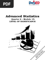 Advanced Statistics: Quarter 2 - Module 15: Level of Significance