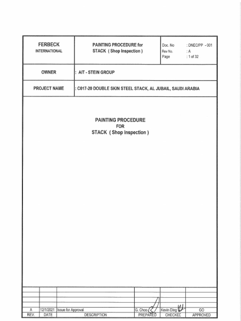 Painting Procedure-Stack-shop Inspection | PDF