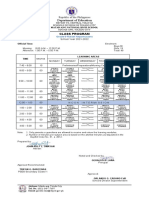 Department of Education: Class Program