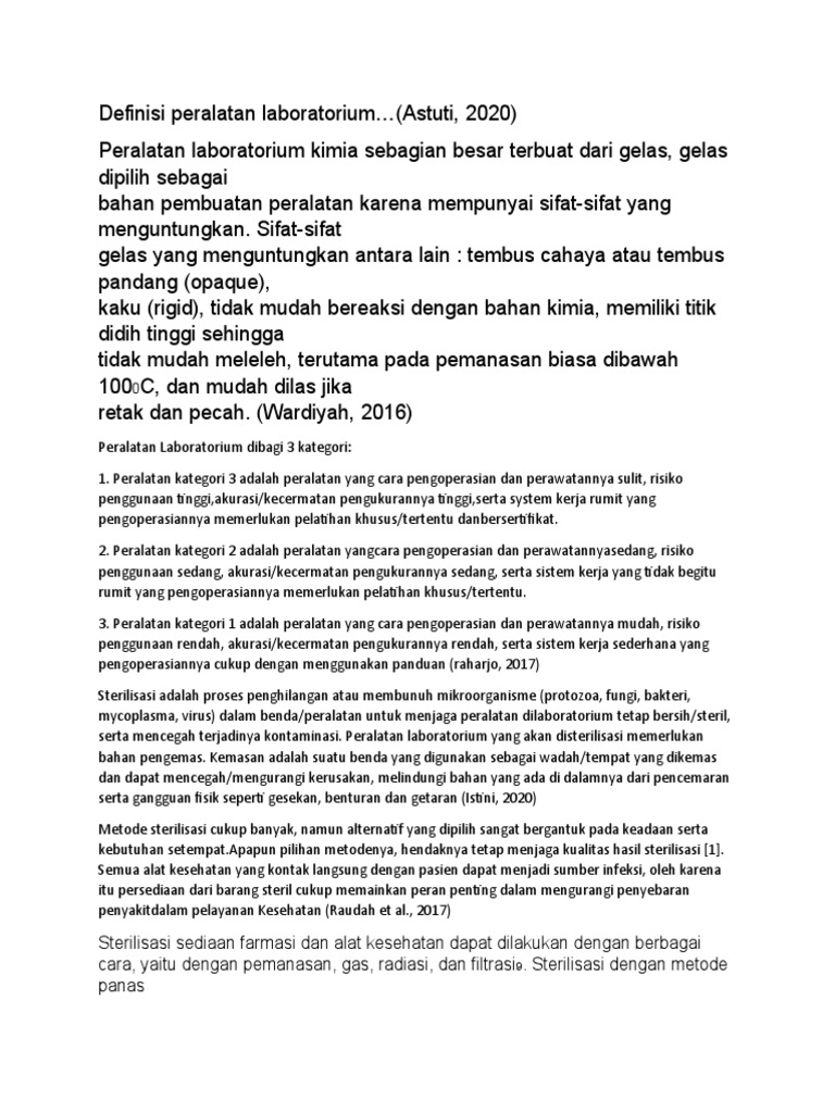 Definisi Peralatan Laboratorium | PDF