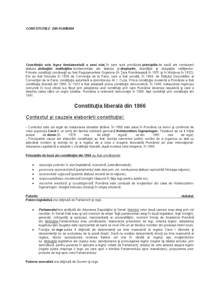 Constitutiile Din Romania PDF