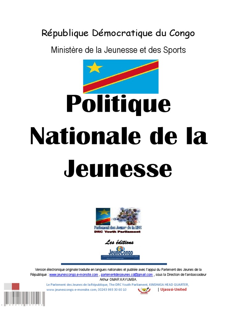 Politique Nationale de la Jeunesse RDC | PDF | République démocratique ...