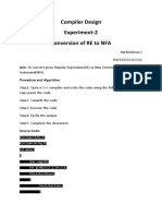 Conversion of RE to NFA Using Code