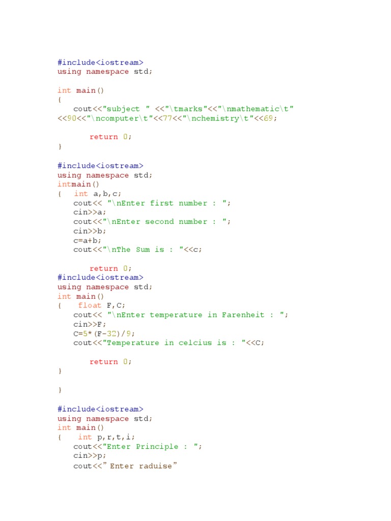 Using Namespace Main: #Include | PDF | Namespace | C++