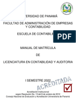 Manual de matrícula UP Facultad de Administración de Empresas y Contabilidad I semestre 2022