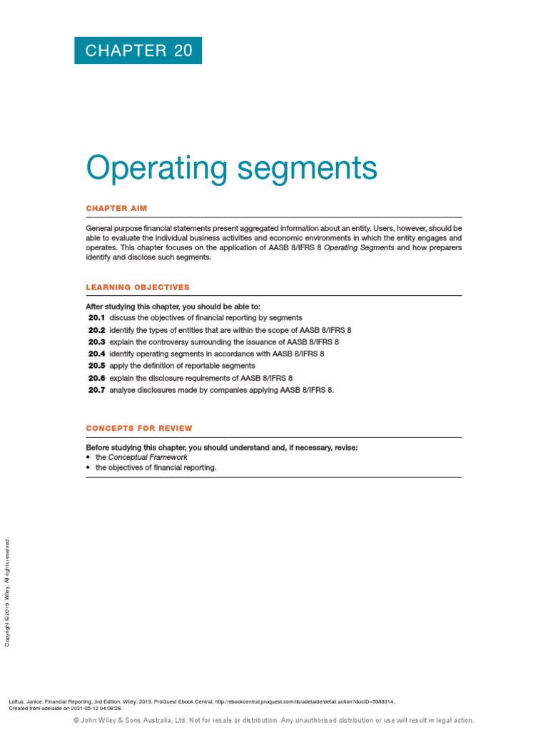 Chap 20 Operating - Segments) | PDF