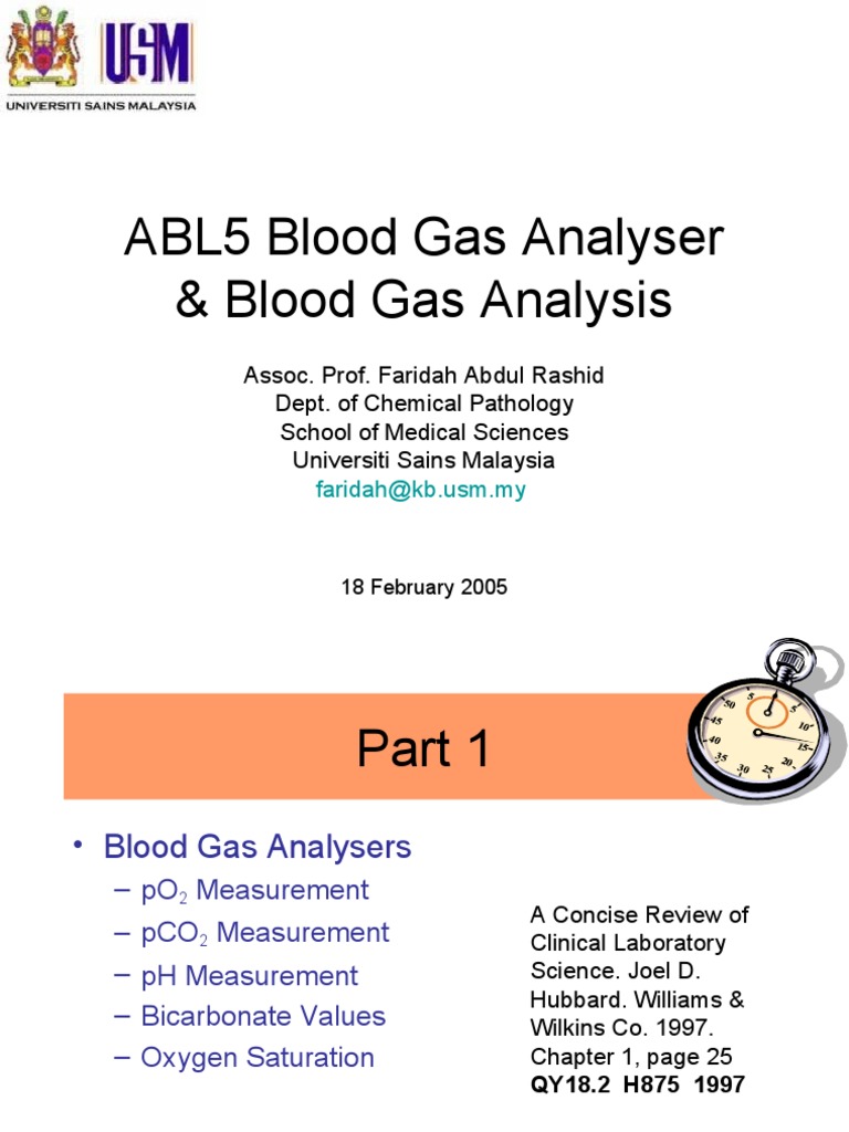 ABL5 Blood Gas Analyser Overview | PDF | Ph | Physical Sciences