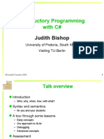 Introductory Programming With C#: Judith Bishop