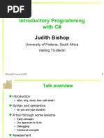 Introductory Programming With C#: Judith Bishop