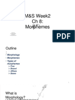 M&S Week2 CH 8: Morphemes: Prepared by Ms. Nora F. Boayrid Presented by Dr. Walaa Mohammad