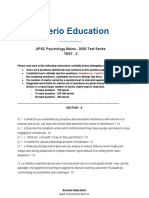 Enserio Education: UPSC Psychology Mains - 2020 Test Series Test - 2