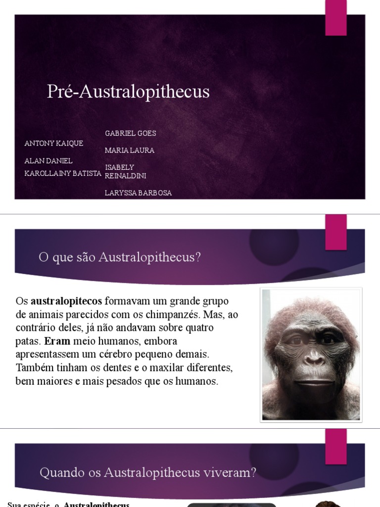 Pré Australopithecus | PDF | Lucy (Australopithecus)
