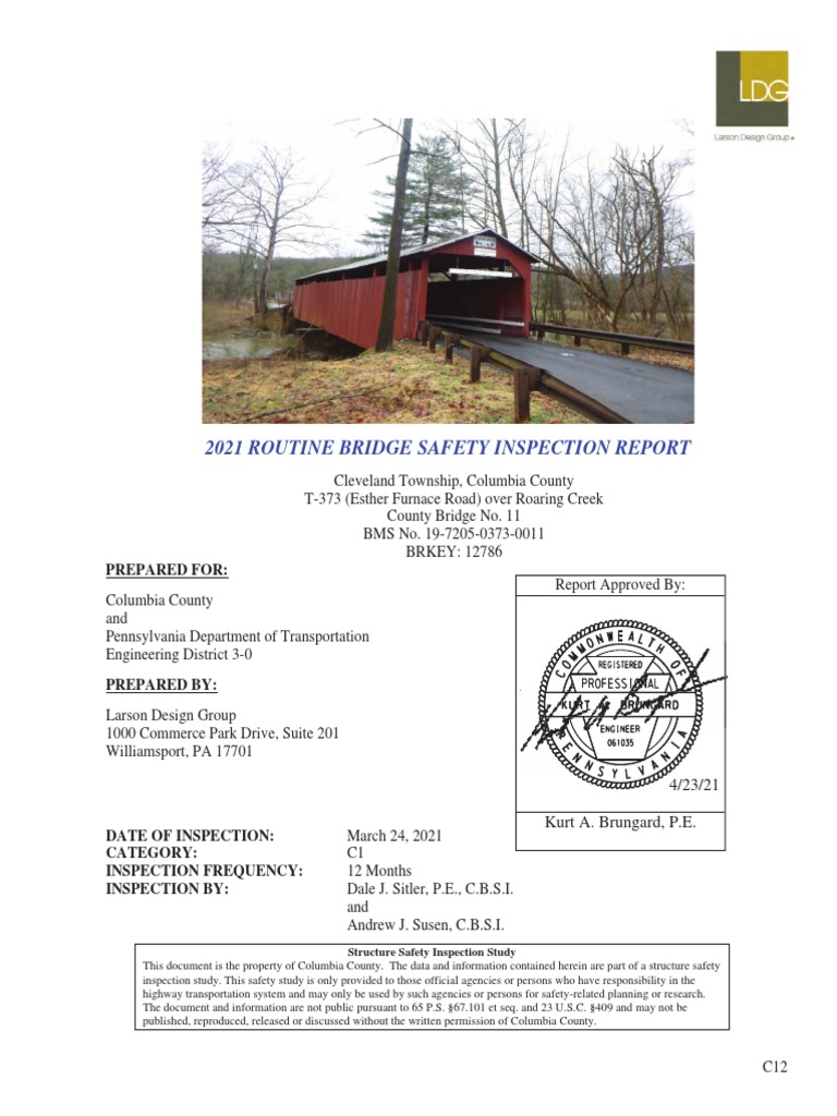 C12 Bridge Safety Inspection Report | PDF