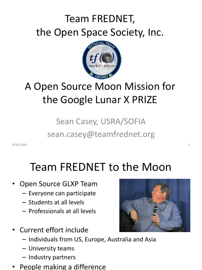 Team Frednet, The Open Space Society, Inc.: Sean Casey, USRA/SOFIA ...