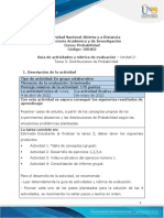 Guía de Actividades y Rúbrica de Evaluación - Unidad 2 - Tarea 3 - Distribuciones de Probabilidad