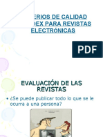 Criterios calidad Latindex revistas electrónicas