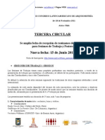 Tercera Circular, Tercer Congreso Latinoamericano de Arqueometría