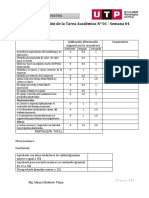 Rúbrica de Evaluación de La Tarea Académica