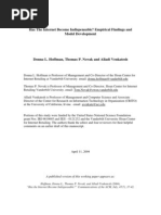 Has The Internet Become Indispensable? Empirical Findings and Model Development